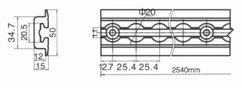 tr2801a. Cargo Track Flush dimensions