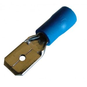terminalm2mm#1. Insulated Male Spade Terminal - Blue each