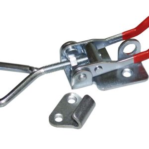 throwover-catch-with-eye-for-lock-red. Throwover catch adjustable Small - Red