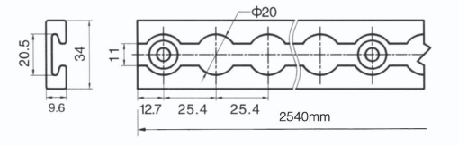 tr2701a. Cargo track flat dimensions