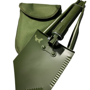 green-shovel. Green universal foldable shovel