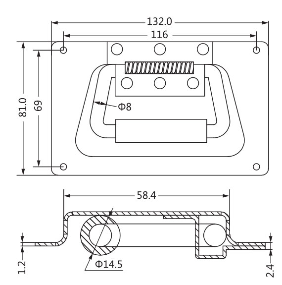 spring-loaded-drawer-handle-dimensions. Flush handle dimensions
