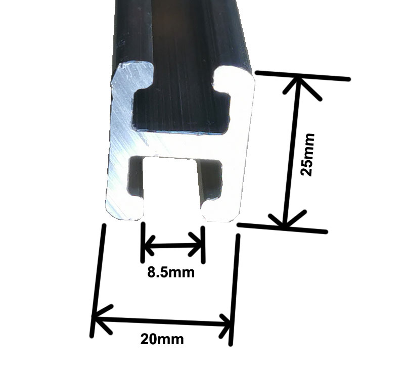 alu-double-groove-dimensions. Double groove rail