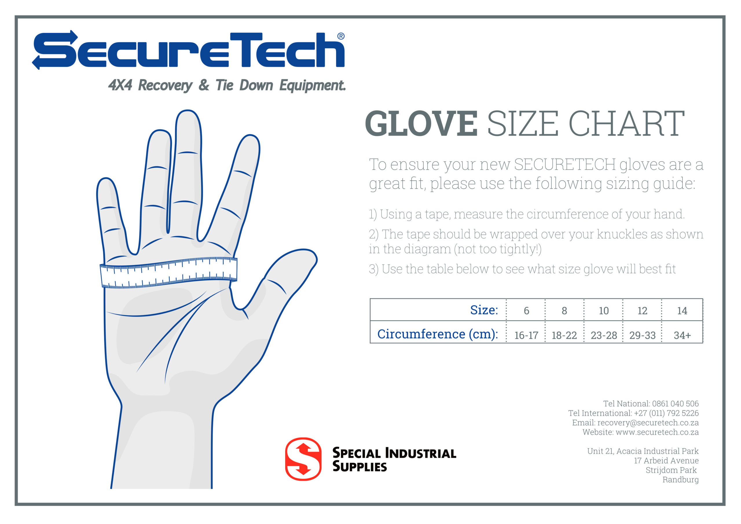 size chart.ai - securetech-glove size chart. Securetech glove sizing chart
